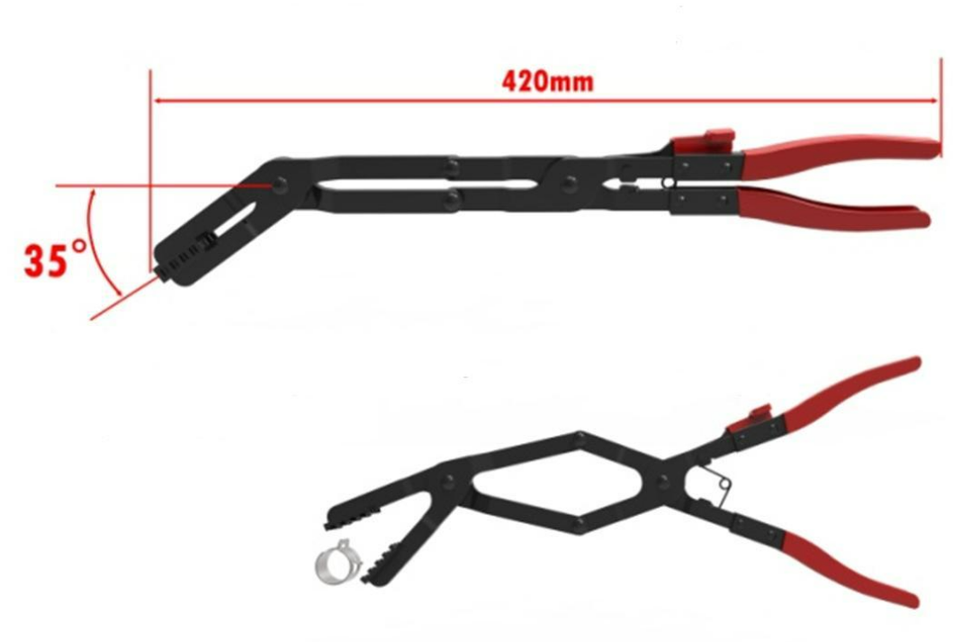 Extended Universal Hose Clamp Pliers 35 degree