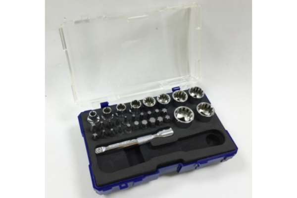 32pcs 1/4” Dr. Low Profile Spline Socket Wrench Set
